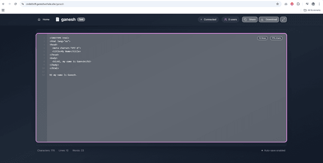 Real-time Code Sync across Users